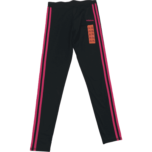 Adidas Girl’s Black & Hot Pink Leggings / Size XLarge