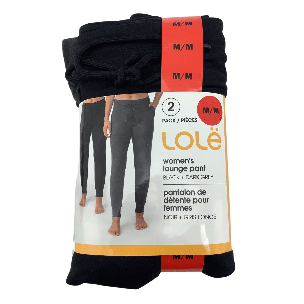 Lole Women's Soft Lounge Joggers Pant (Black/Charcoal, X-Large)