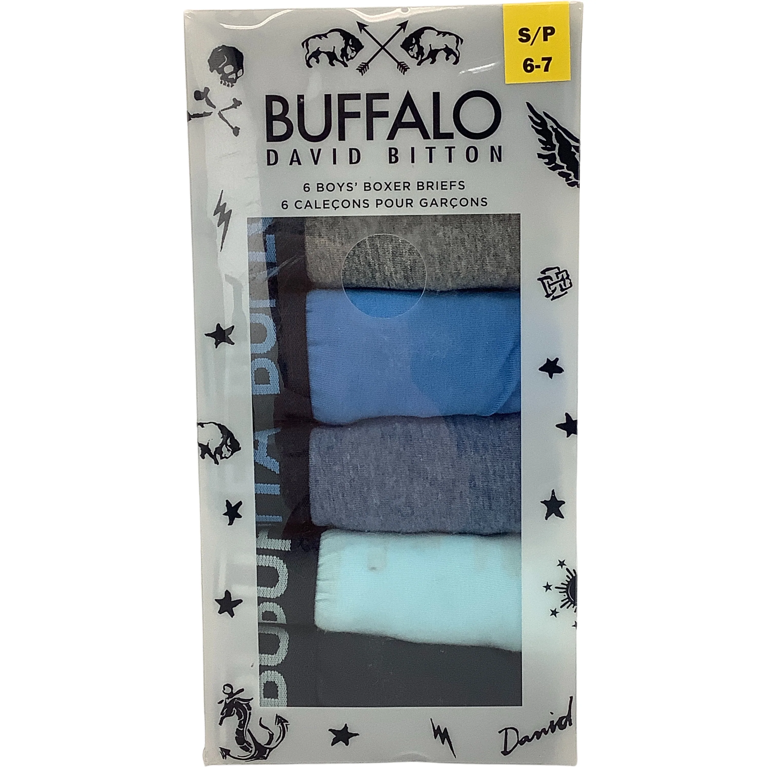 Buffalo David Bitton Boy's 6 Pack Blue Boxer Briefs / Various Sizes –  CanadaWide Liquidations