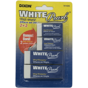 Dixon White Pearl Vinyl Eraser / 4 Pack / White