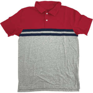 The Children's Place Boy's Polo Shirt / Red, Navy & Grey / 2 Stripes / Size XXLarge