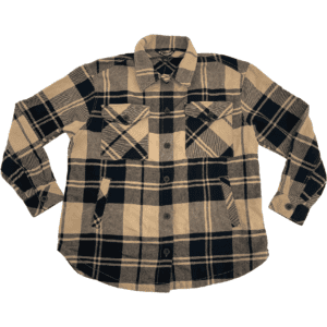 BC Clothing Women's Shirt Jacket / Brown & Black Plaid / Button Up / Various Sizes