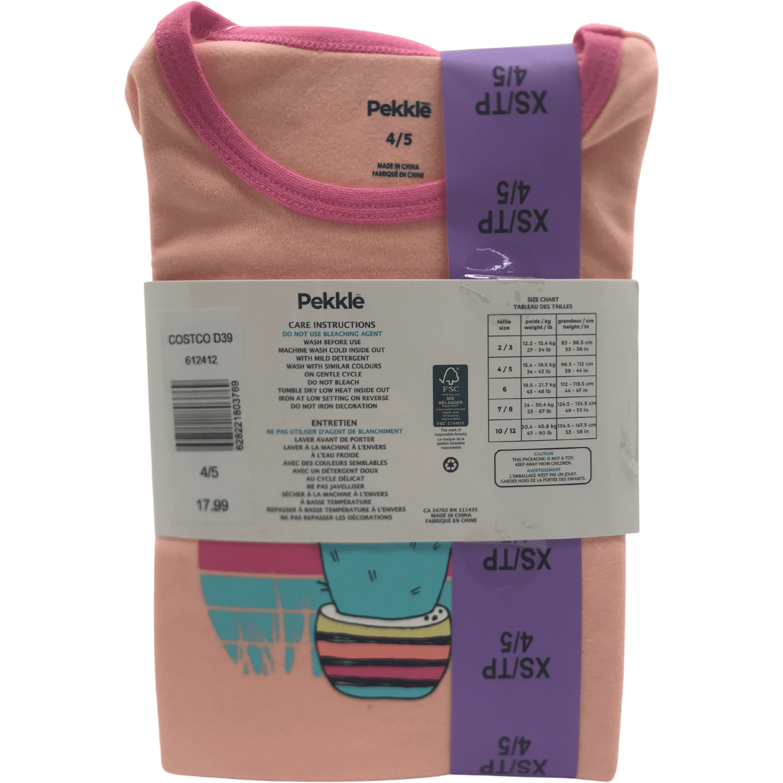 Pekkle Children's 2 Pack Pyjama Set / Size XSmall (4/5) – CanadaWide  Liquidations
