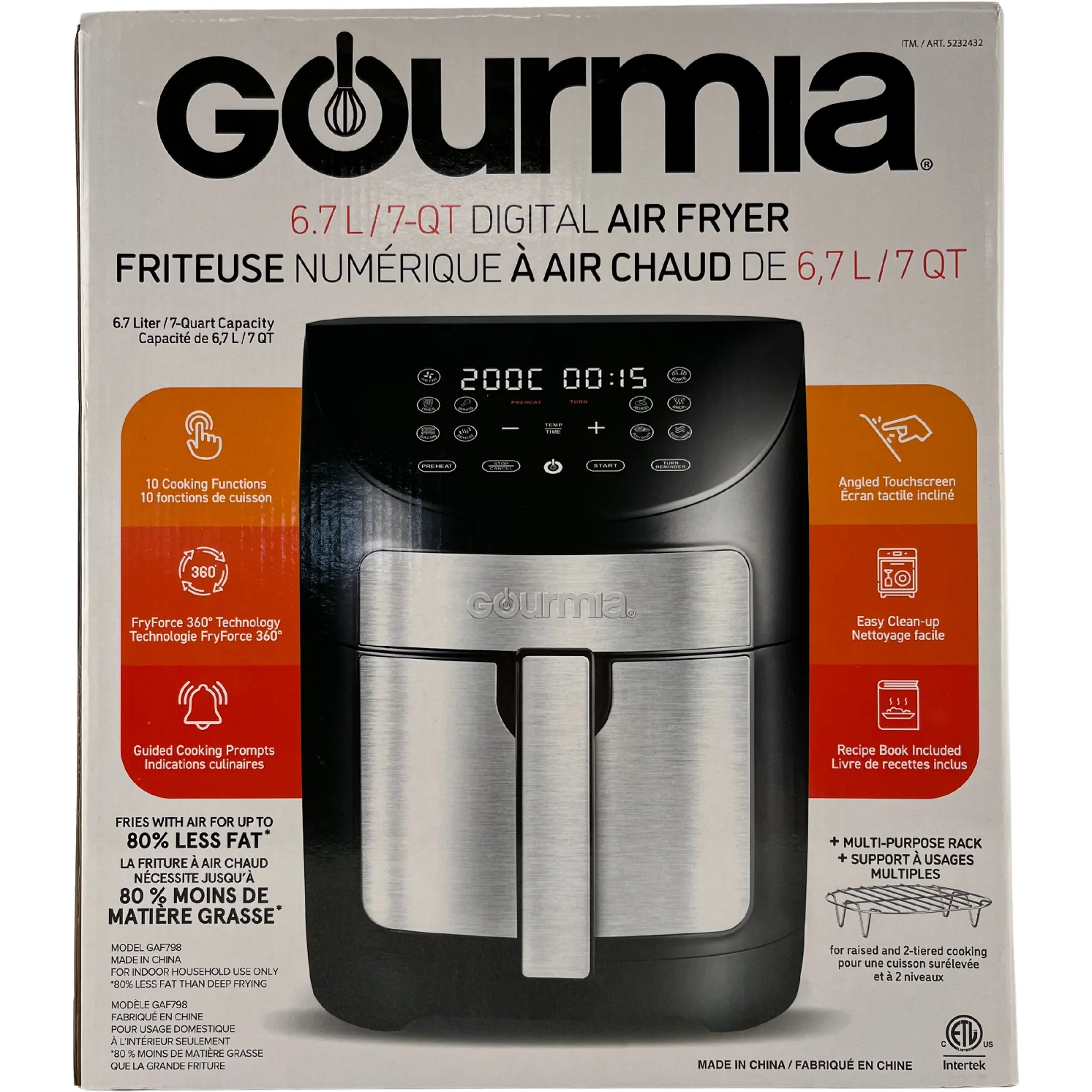 Gourmia 7Qt Digital Air Fryer – CanadaWide Liquidations