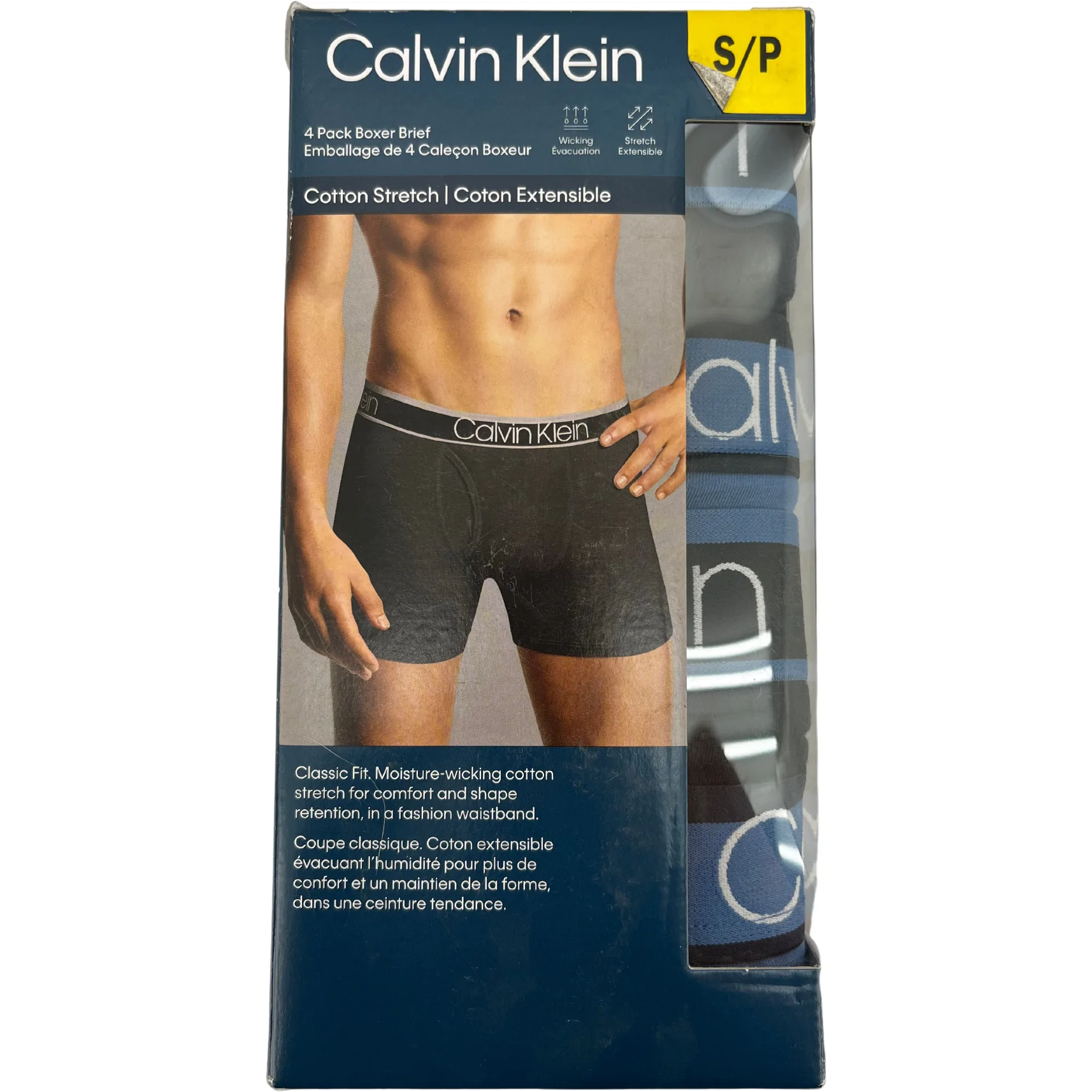 Calvin Klein Cotton Stretch Moisture Wicking Boxer Briefs, Pack of