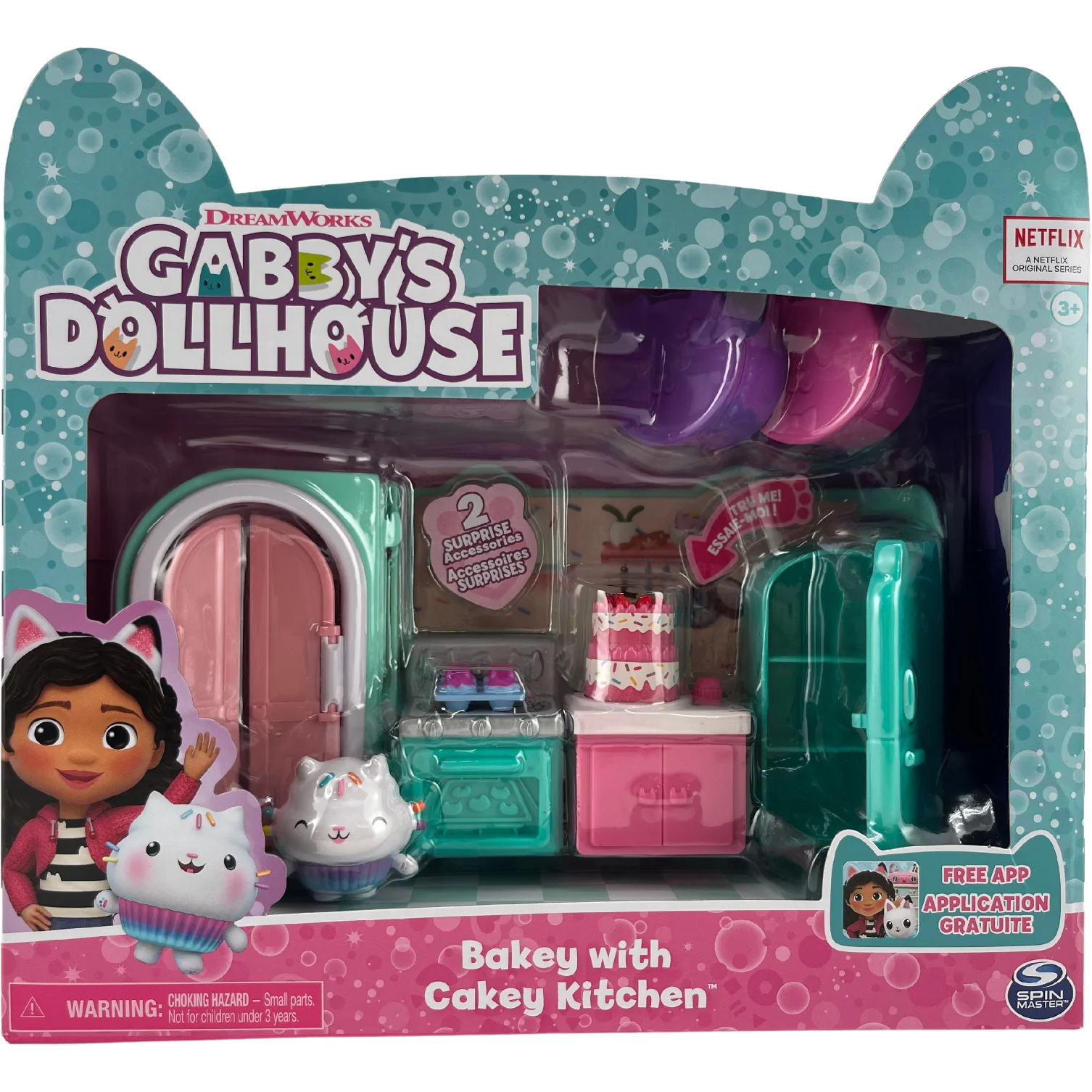 Gabby’s Dollhouse, Cakey Play Kitchen Set, for Kids Ages 3 and up