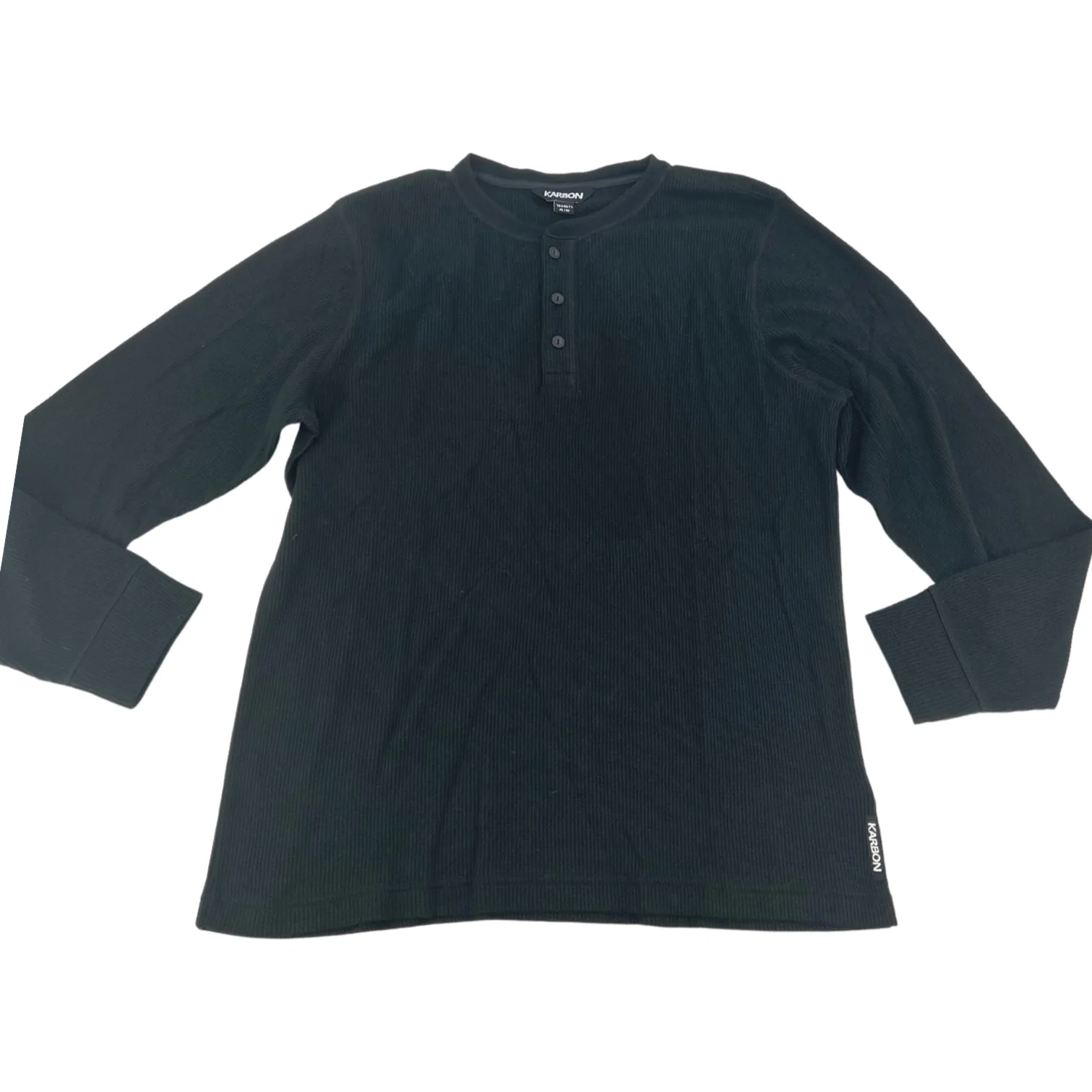 Karbon Men’s Black Long Sleeve Henley Shirt – CanadaWide Liquidations