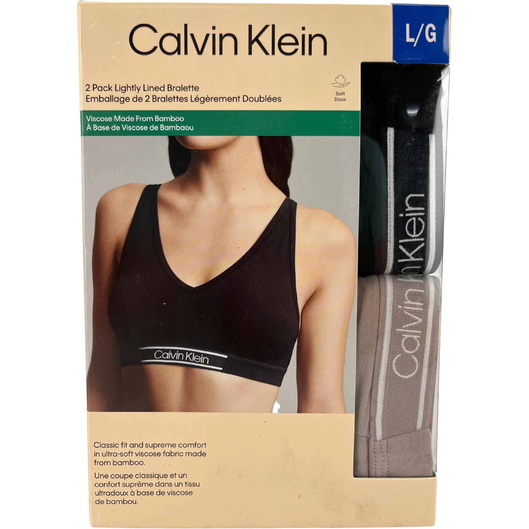 Calvin Klein Women's Bralette / Women's Bra / Sports Bra / 2 Pack / Large –  CanadaWide Liquidations