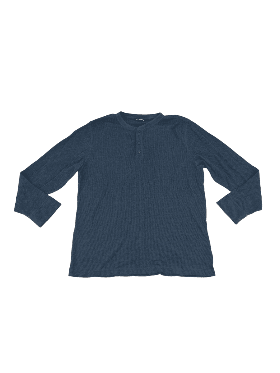Karbon Men’s Blue Long Sleeve Henley Shirt – CanadaWide Liquidations
