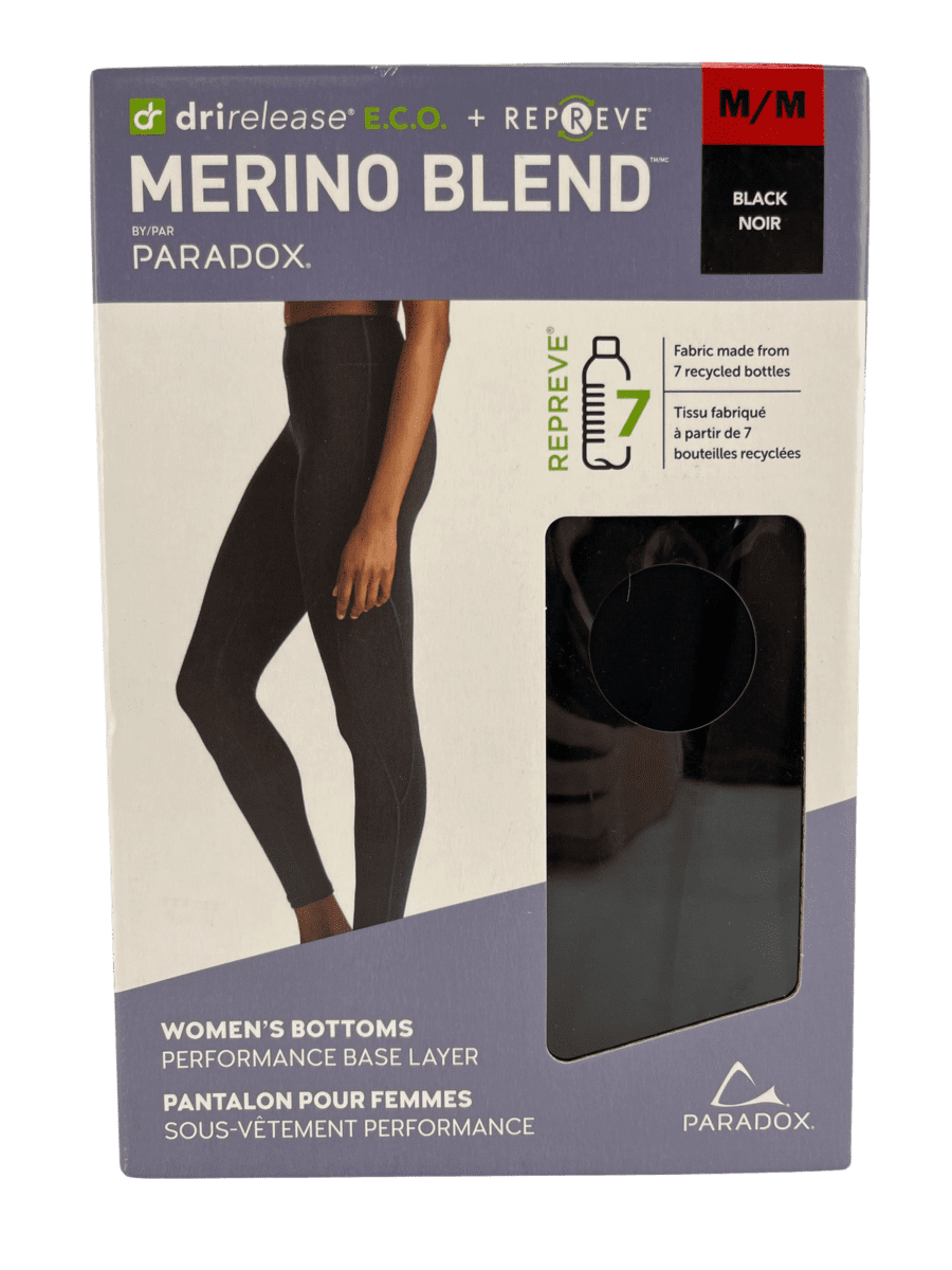 Paradox Women's Merino Blend Black 1/4 Zip Pullover Shirt Size Large  Dri-release