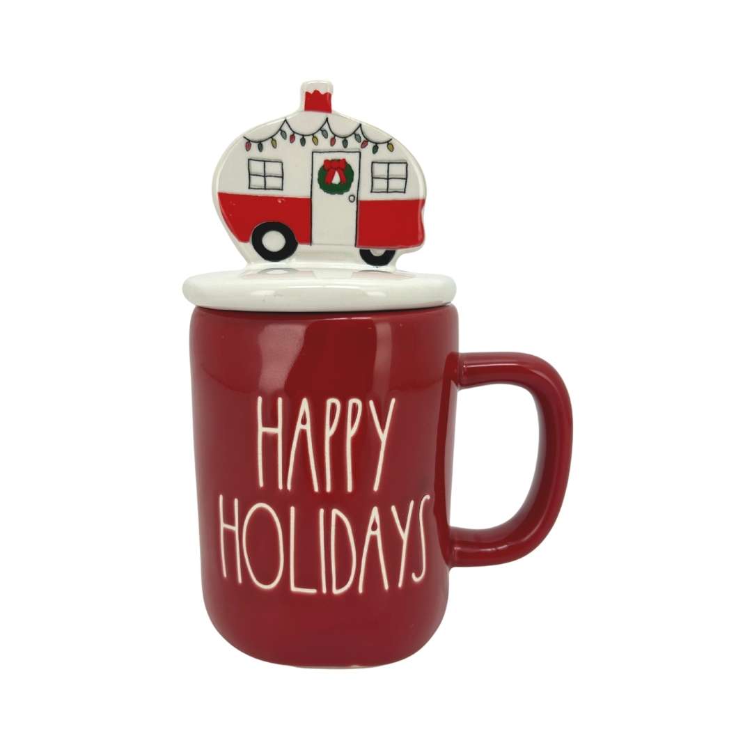 Rae Dunn Red “Happy Holidays” Coffee Mug with Topper – CanadaWide  Liquidations