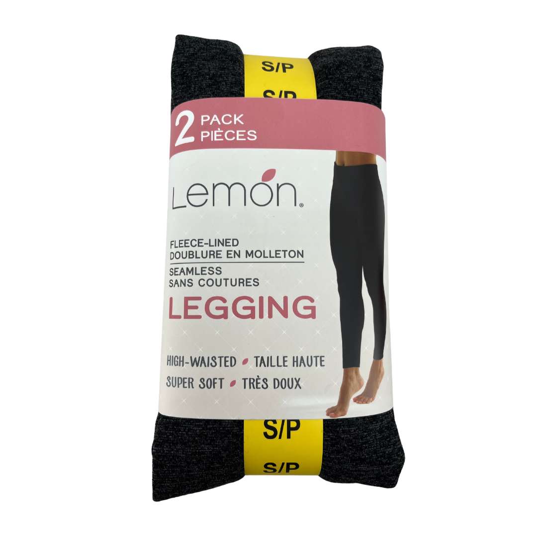 Lemon Women’s Black Fleece Lined Leggings / Size Small