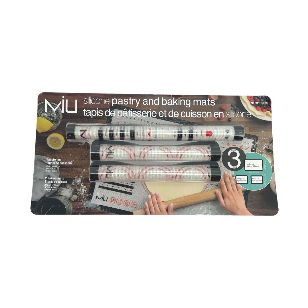 MIU Silicone Non-Stick Pastry and Baking Mat 3 Piece Set 