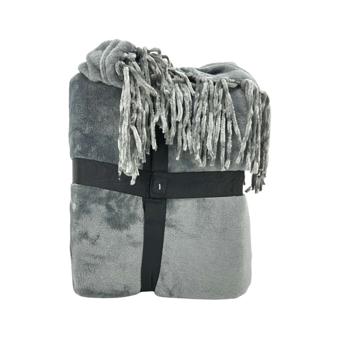 Buy Grey Plush Faux Fur Throw from Next Luxembourg