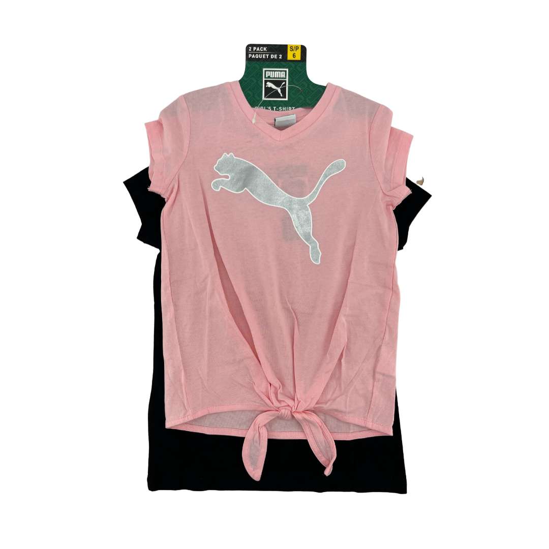 Puma Children's 2 Pack Pink & Black T-Shirt / Various Sizes
