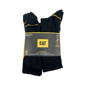 CAT Men's Black Crew Length Socks