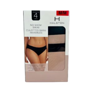 Halston Women's Black & Tan No Show Bikini Underwear